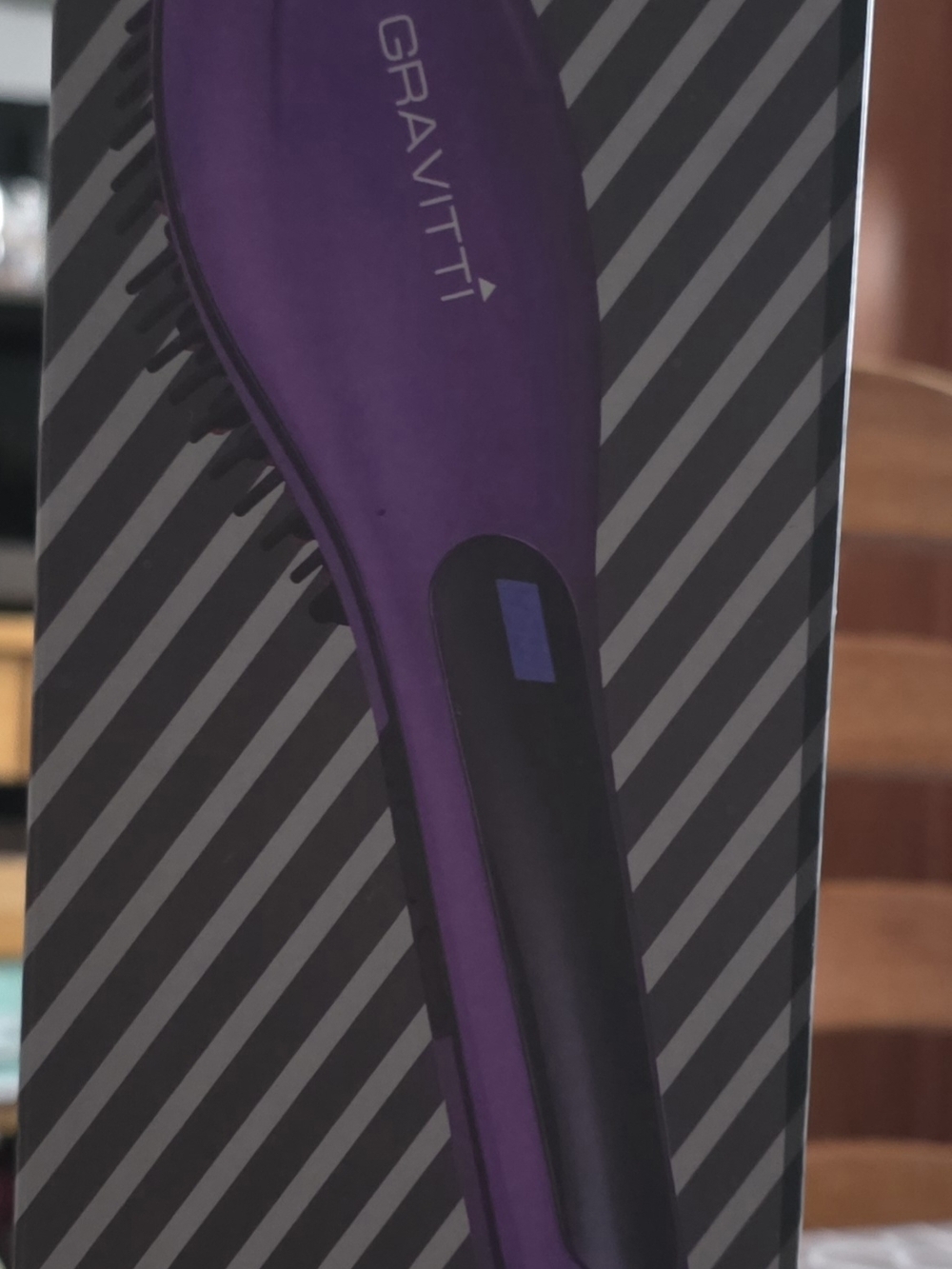 Purple Hair Brush Straightener - Women’s Hair Accessory
